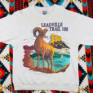 Vintage Leadville Trail 100 Sweatshirt Medium Hanes USA Made Ultramarathon